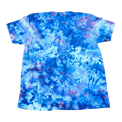 Adult 2XL Blue and Purple Scrunch Ice Dye Tie Dye Shirt
