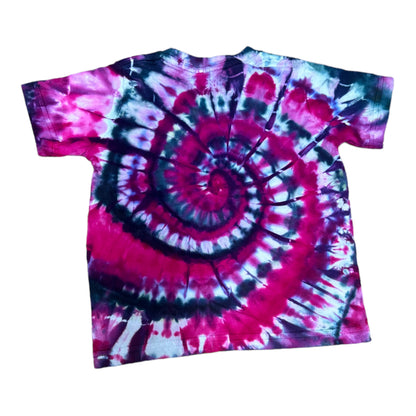 Toddler 2T Hot Pink and Black Spiral Ice Dye Tie Dye Shirt