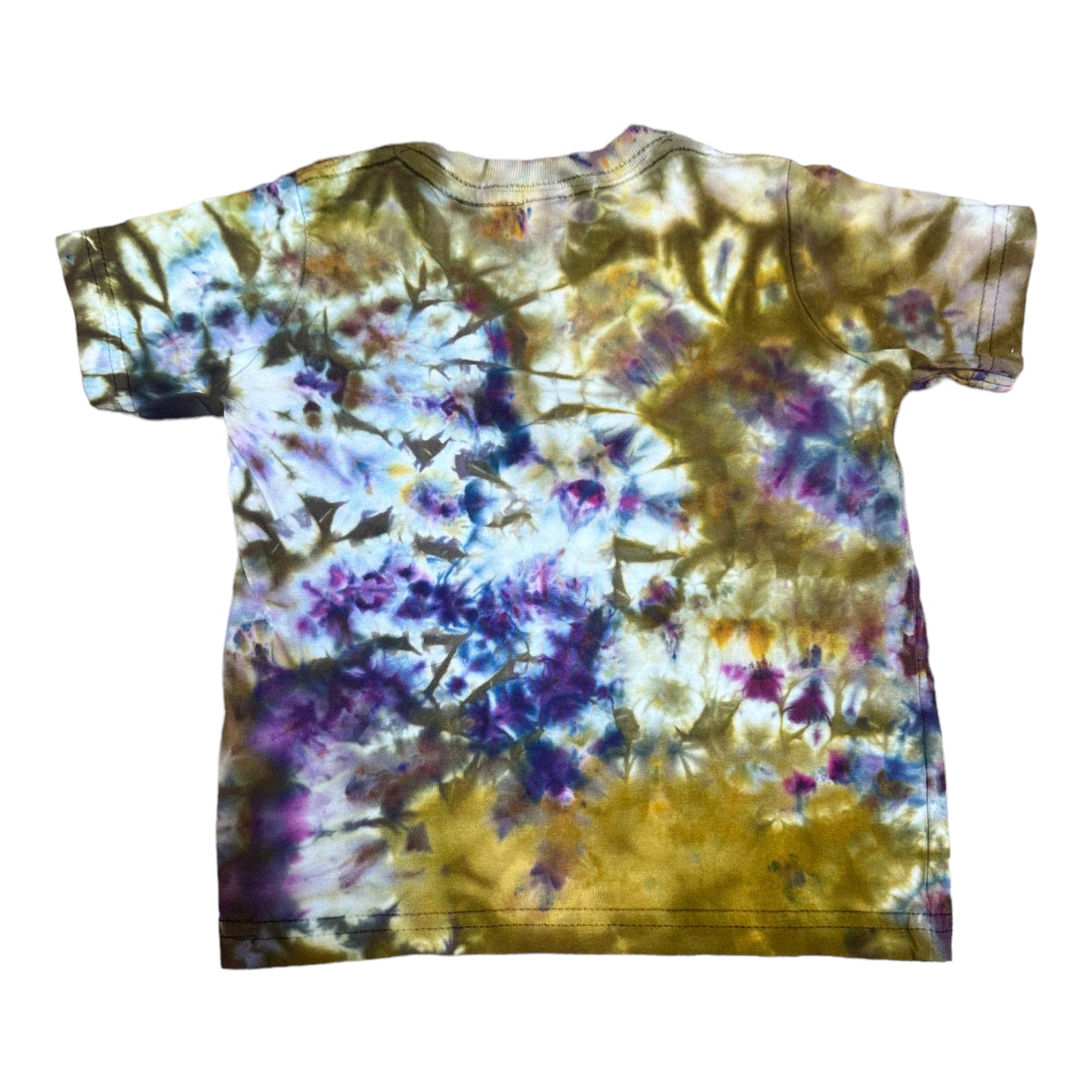 Toddler 2T Black Moss Green Blue and Purple Scrunch Ice Dye Tie Dye Shirt