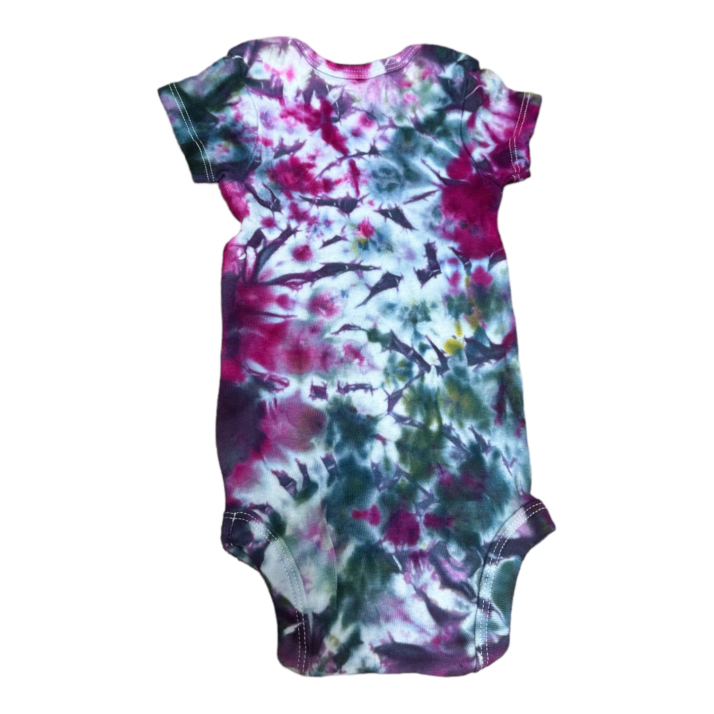 Infant 3-6 Months Purple and Black Scrunch Ice Dye Tie Dye Onesie