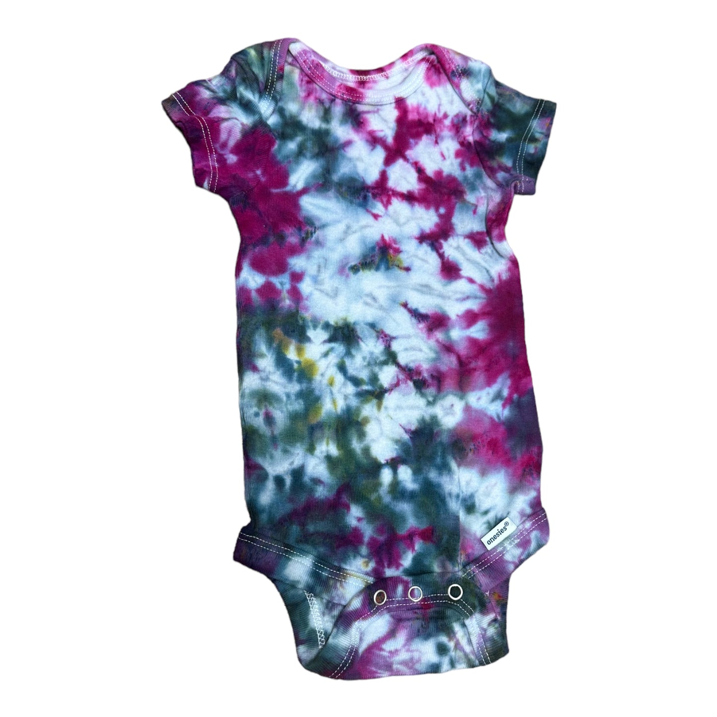 Infant 3-6 Months Purple and Black Scrunch Ice Dye Tie Dye Onesie