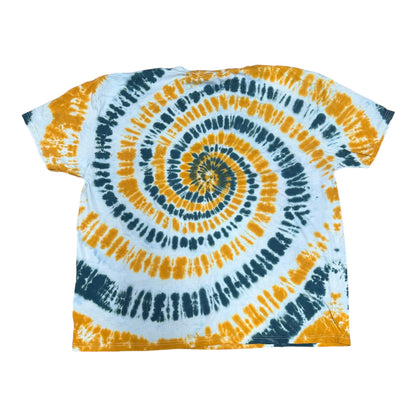 Adult 4XL Black and Gold Spiral Tie Dye Shirt