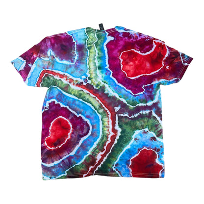 Adult XL Green Yellow Pink Purple and Blue Geode Ice Dye Tie Dye Shirt