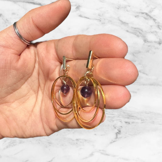 Silver | Gold Hypoallergenic Circular Dangle Crystal Earring
