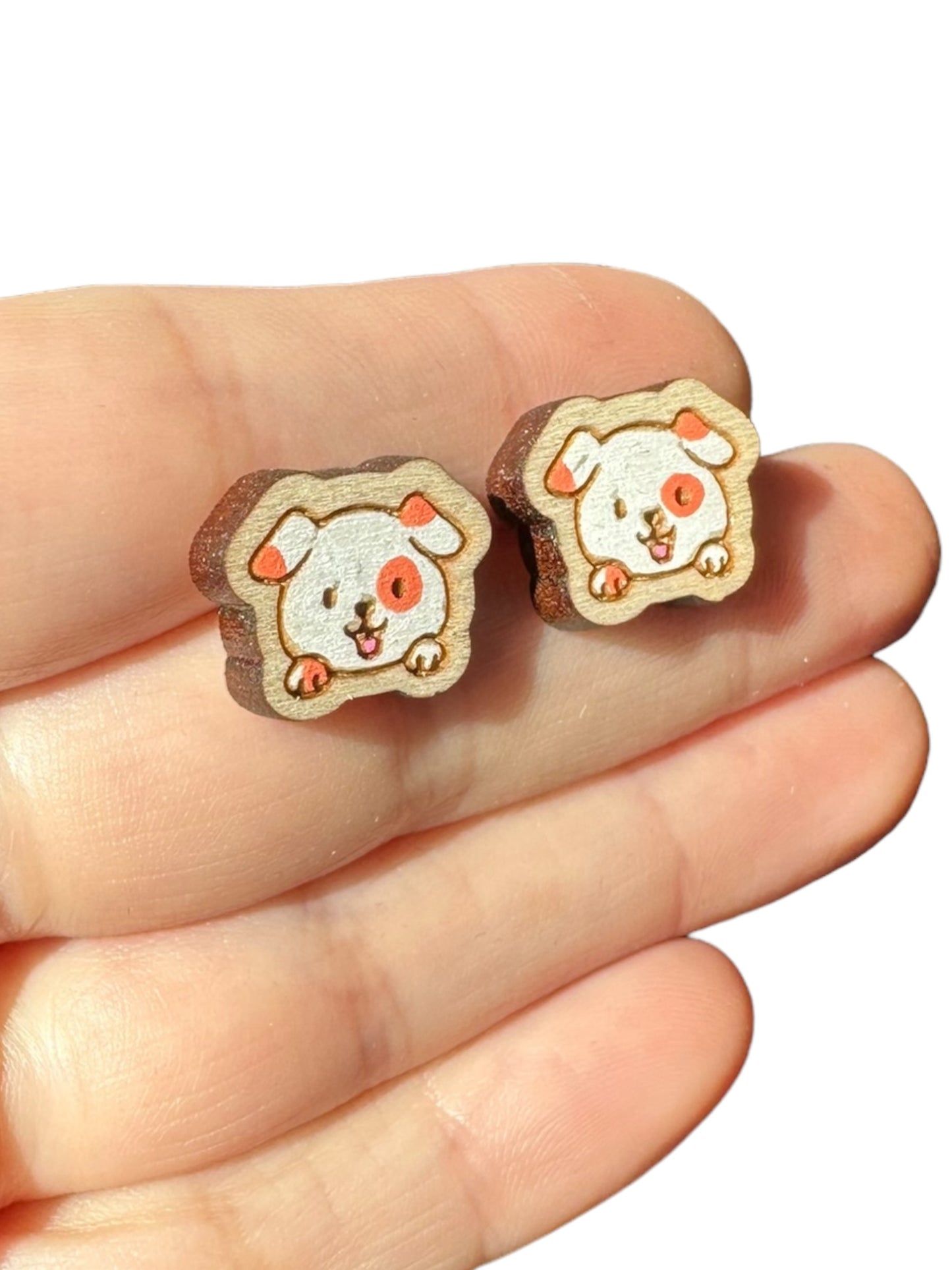 Hypoallergenic Dog Laser Engraved Wood Earrings