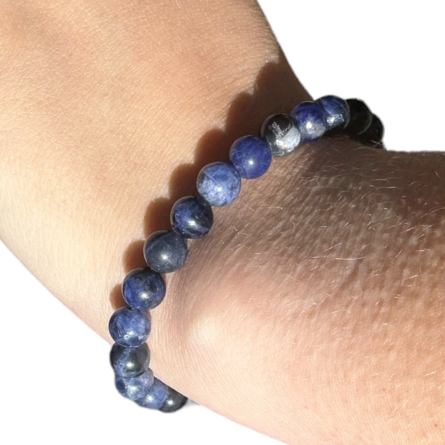 Sodalite Beaded Elastic Crystal Bracelet