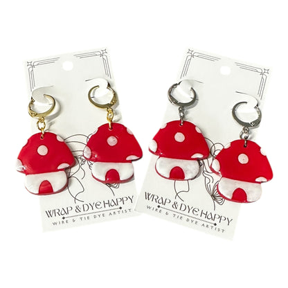 Hypoallergenic Clay Mushroom Dangle Clay Earrings