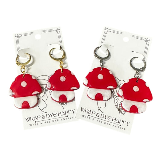 Hypoallergenic Clay Mushroom Dangle Clay Earrings