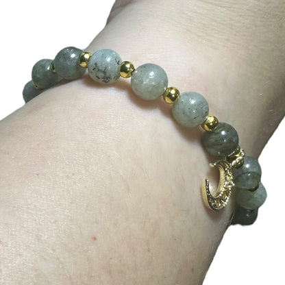 Labradorite Adjustable Moon/Star Crystal Bracelet