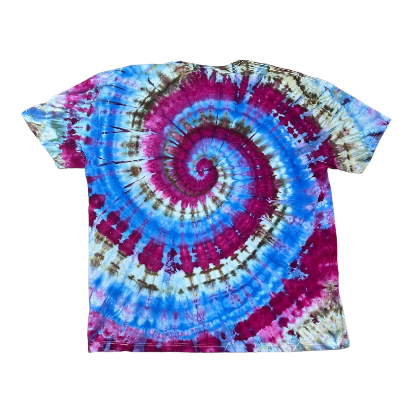 Adult 3XL Purple Blue and Brown Spiral Ice Dye Tie Dye Shirt