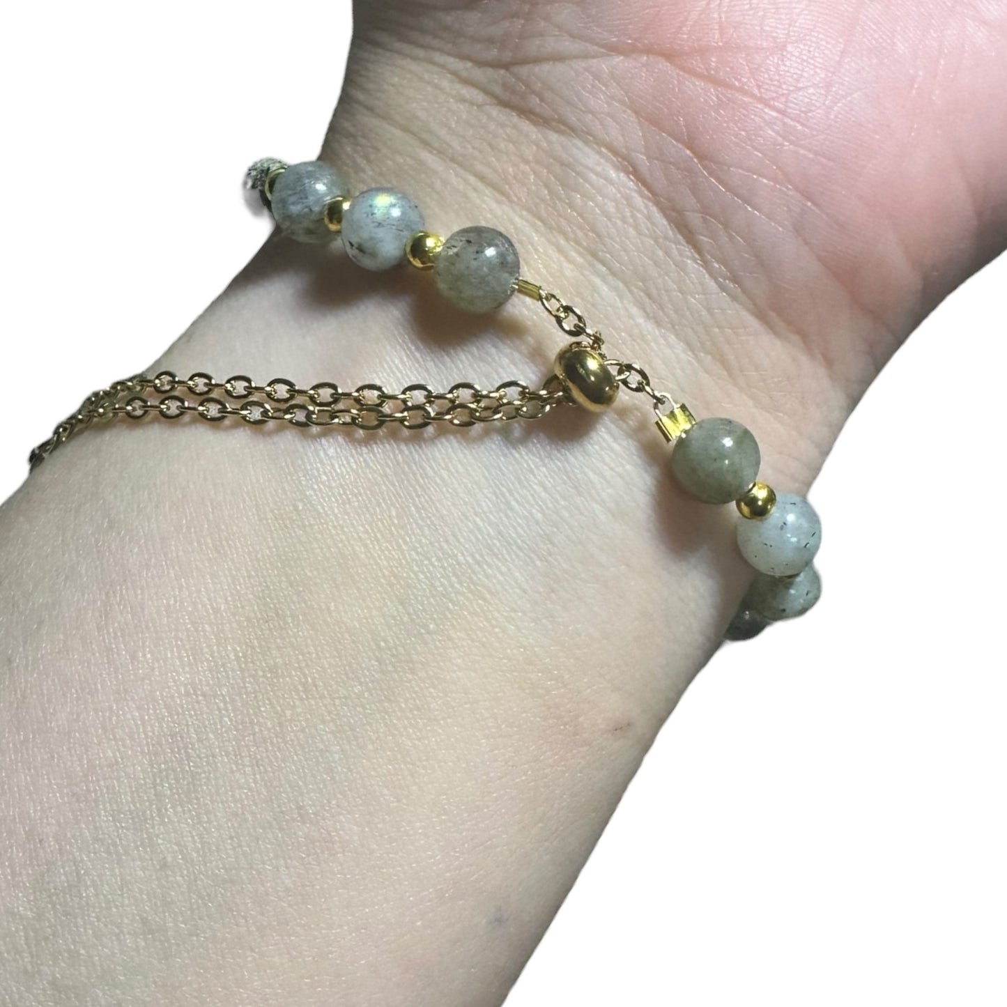 Labradorite Adjustable Moon/Star Crystal Bracelet