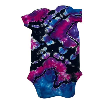 Infant 18 Months Black Purple Blue and Pink Reverse Geode Ice Dye Tie Dye Onesie