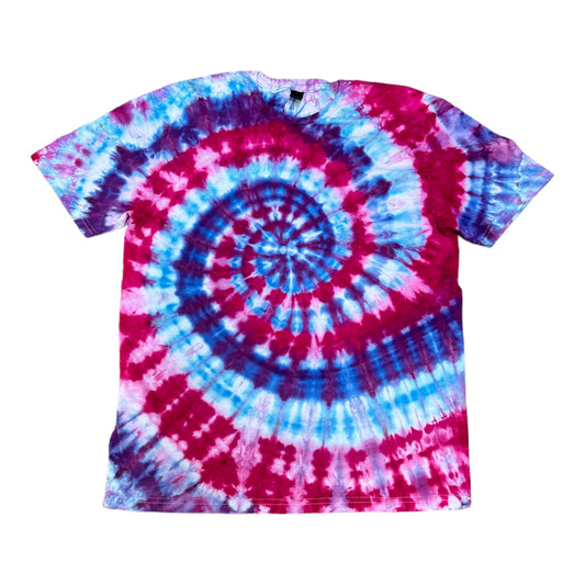 Adult Large Blue's and Purple Spiral Ice Dye Tie Dye Shirt