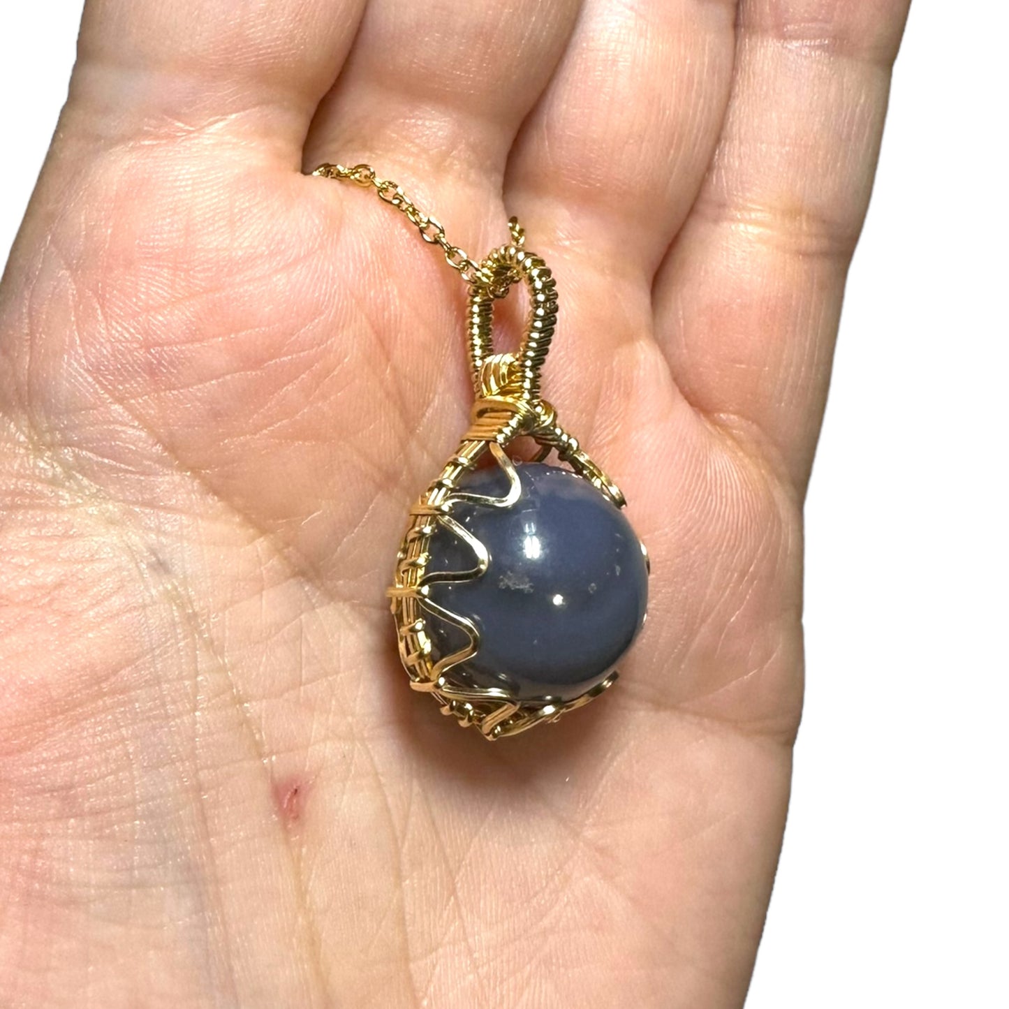 Sterling Silver | 14KT Gold Filled Wire Wrapped Agate Crystal Fidget Bezel Pendant