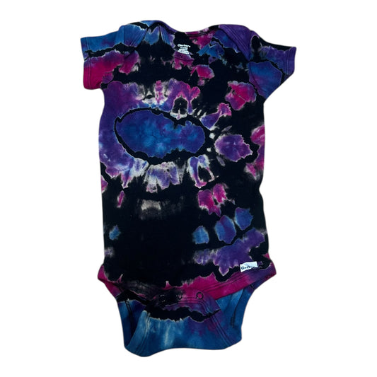 Infant 18 Months Black Purple Blue and Pink Reverse Geode Ice Dye Tie Dye Onesie