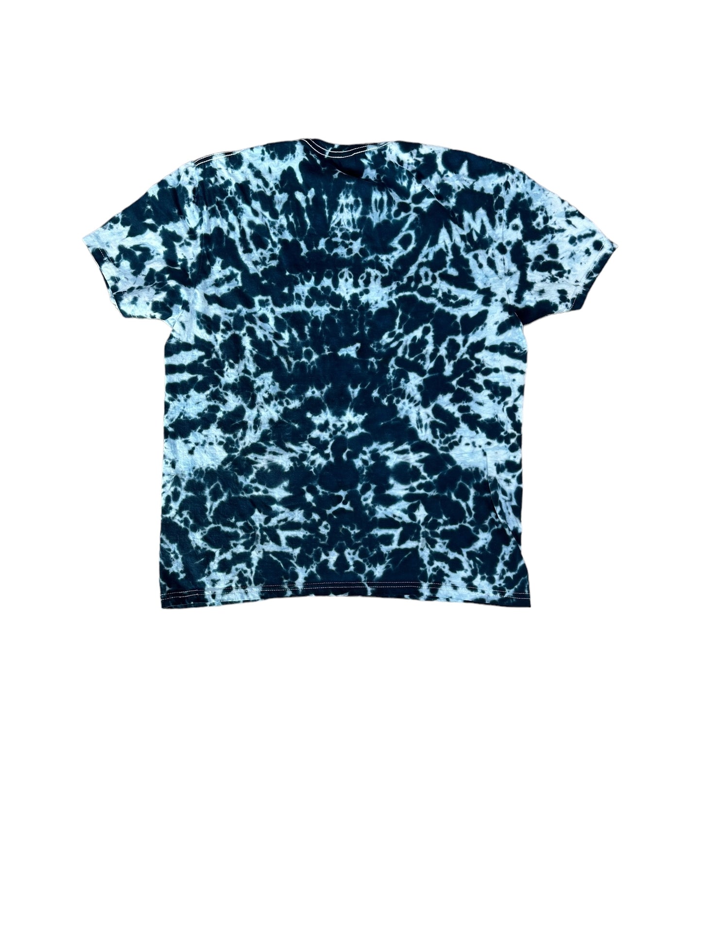 Adult Large Black Blue and Green Mushroom Tie Dye Shirt