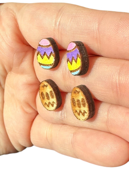 Hypoallergenic Easter Eggs Laser Engraved Wood Earrings