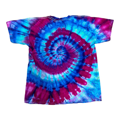 Youth Medium Purple Green and Blue Spiral Ice Dye Tie Dye Shirt