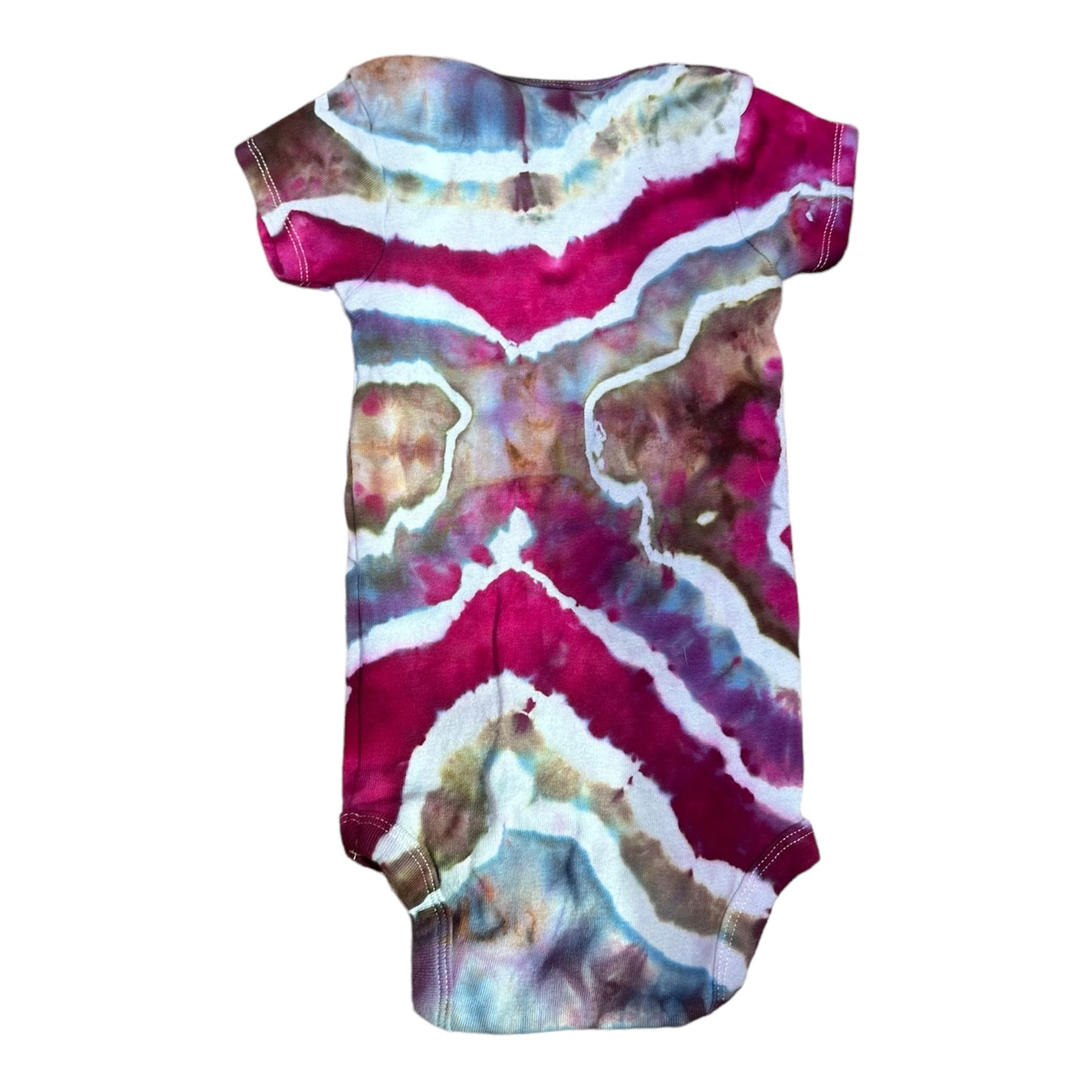 Infant 18 Months Purple Brown Blue and Pink Geode Ice Dye Tie Dye Onesie