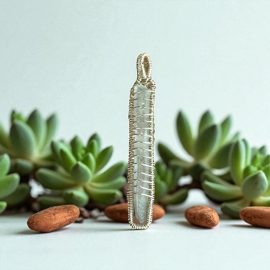 14KT Gold Filled Wire Wrapped Raw Clear Quartz Crystal Pendant