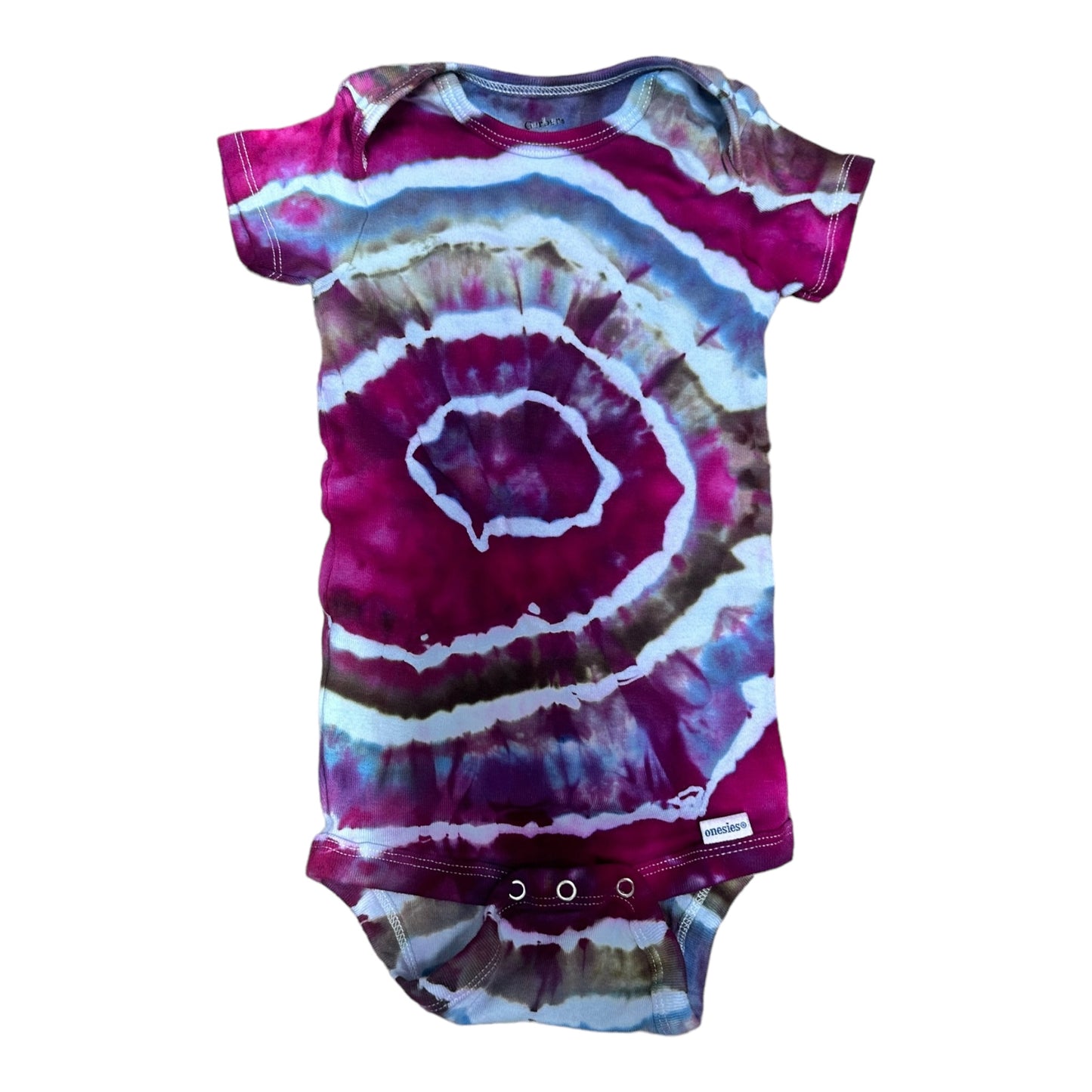 Infant 18 Months Purple Brown Blue and Pink Geode Ice Dye Tie Dye Onesie