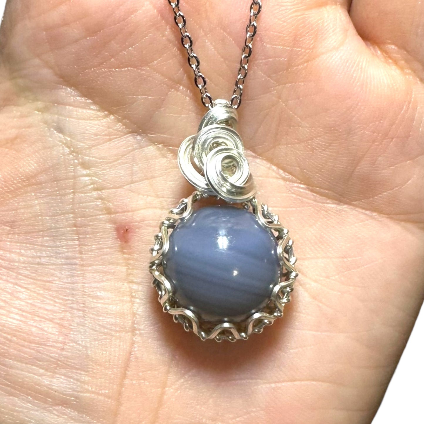 Sterling Silver | 14KT Gold Filled Wire Wrapped Agate Crystal Fidget Bezel Pendant