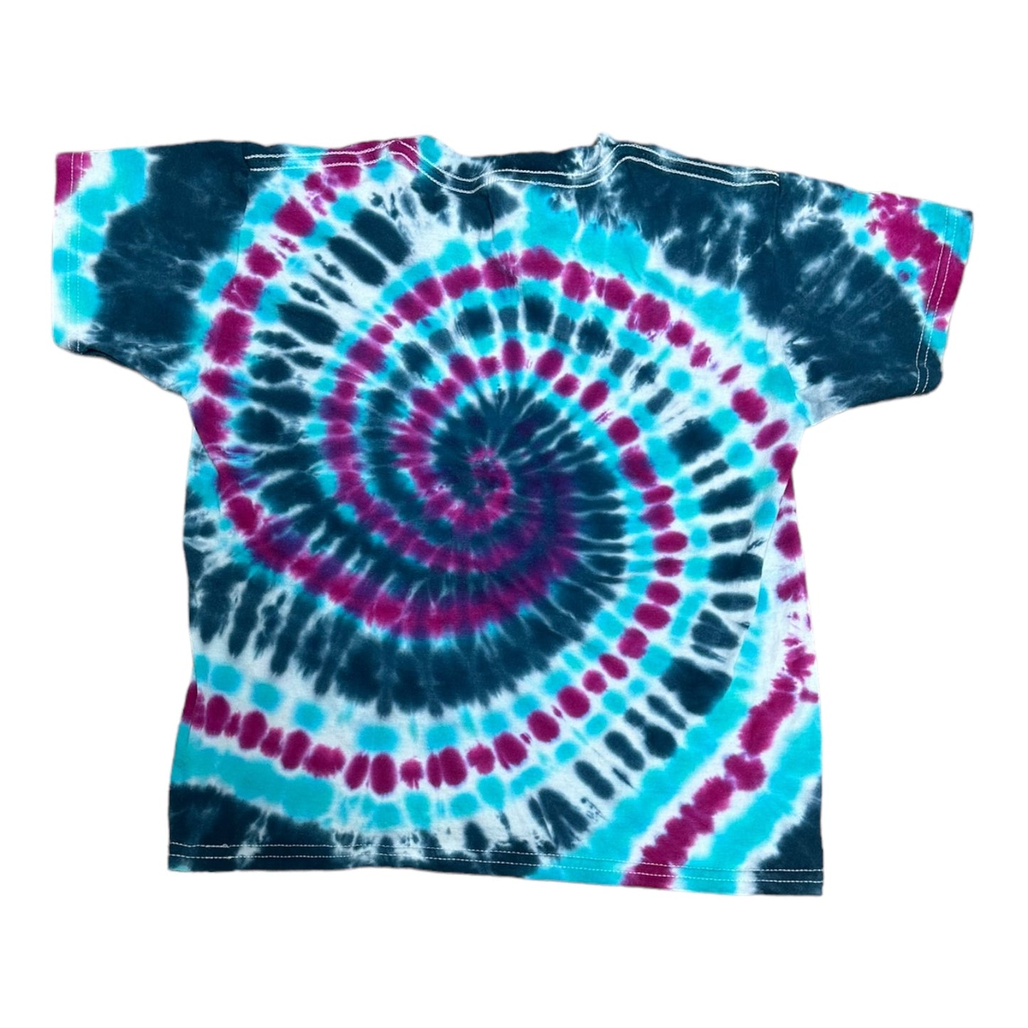 Youth Small Blue Black and Purple Spiral Tie Dye Shirt