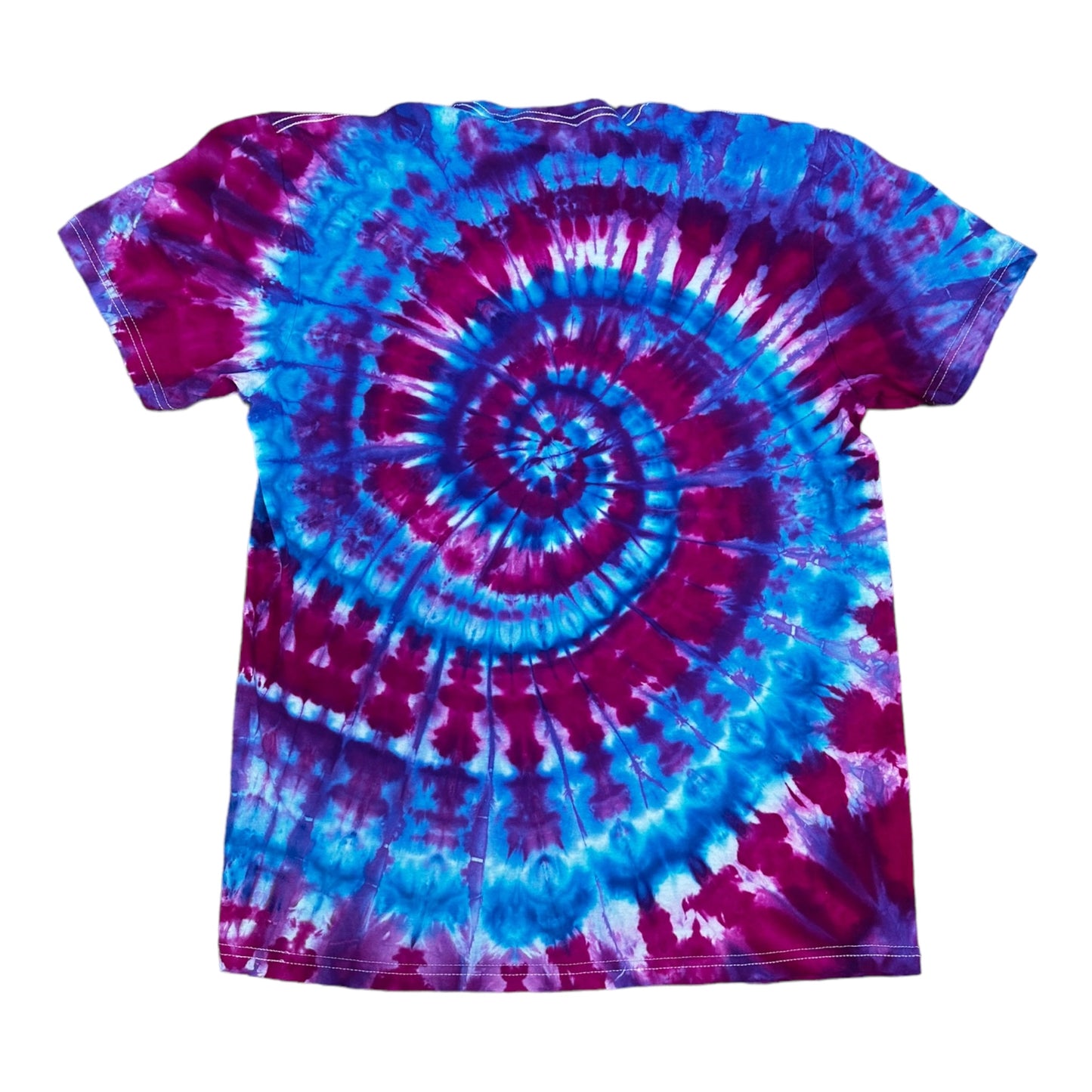 Adult Large Purple and Blue Spiral Ice Dye Tie Dye Shirt