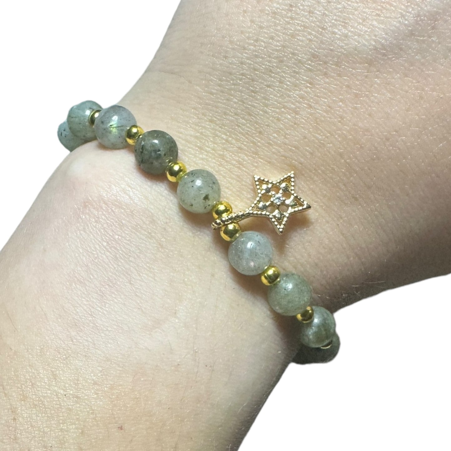 Labradorite Adjustable Moon/Star Crystal Bracelet