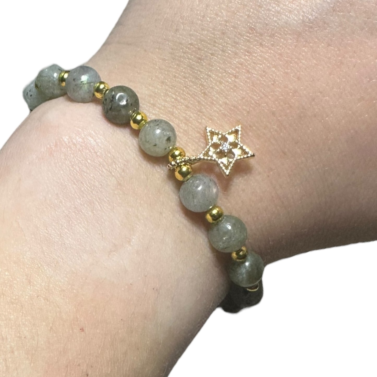 Labradorite Adjustable Moon/Star Crystal Bracelet