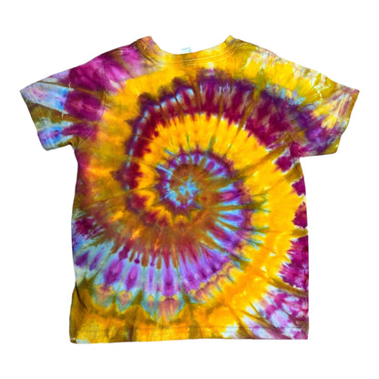 Toddler 5T Yellow Purple Blue and Green Spiral Ice Dye Tie Dye Shirt