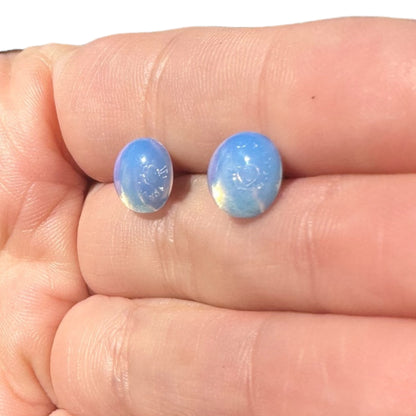 8MM Hypoallergenic Opalite Crystal Earring Studs