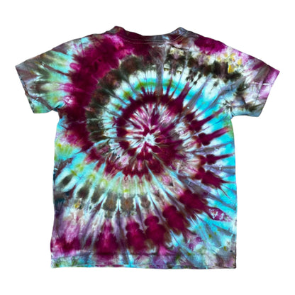 Toddler 4T Pink Purple Yellow Green Blue and Black Spiral Ice Dye Tie Dye Shirt