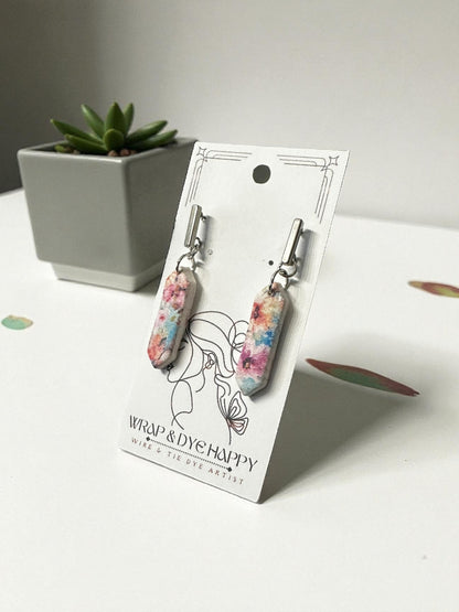 Hypoallergenic Wildflower Floral Tear Drop Clay Dangle Earrings