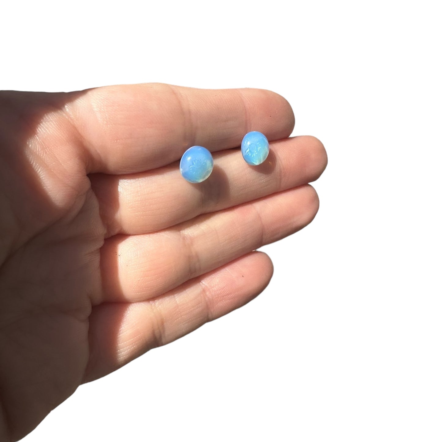 8MM Hypoallergenic Opalite Crystal Earring Studs