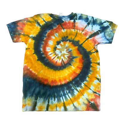 Toddler 4T Rust Red Yellow and Black Spiral Ice Dye Tie Dye Shirt