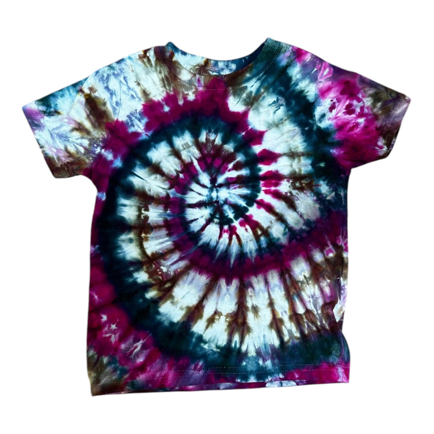 Toddler 2T Purple Brown and.Navy Spiral Ice Dye Tie Dye Shirt