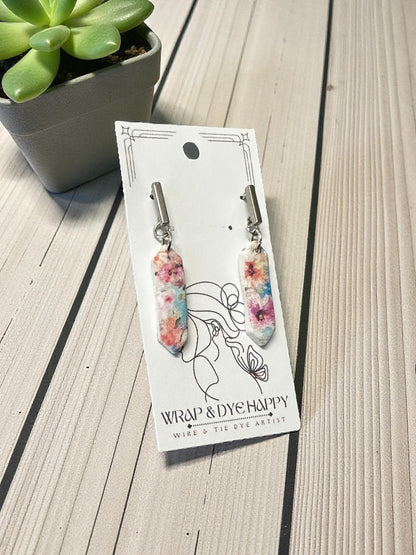 Hypoallergenic Wildflower Floral Tear Drop Clay Dangle Earrings