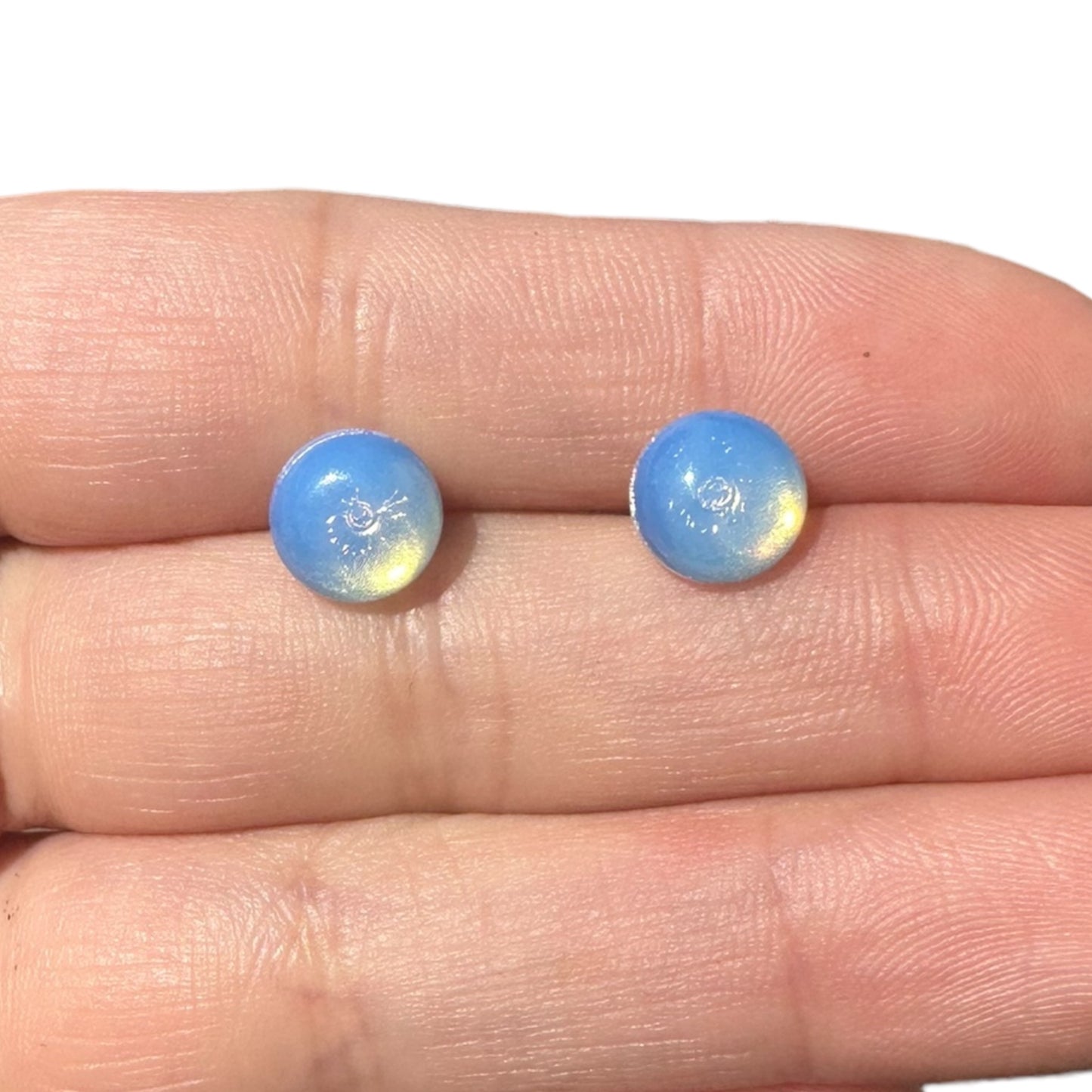 8MM Hypoallergenic Opalite Crystal Earring Studs