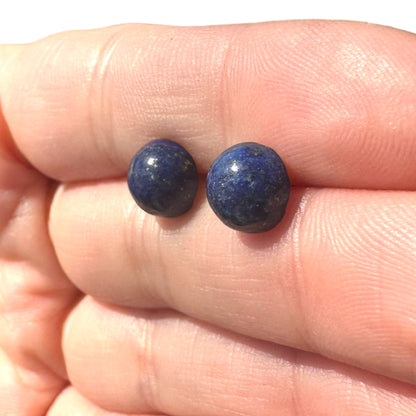 8MM Hypoallergenic Lapis Lazuli Crystal Earring Studs