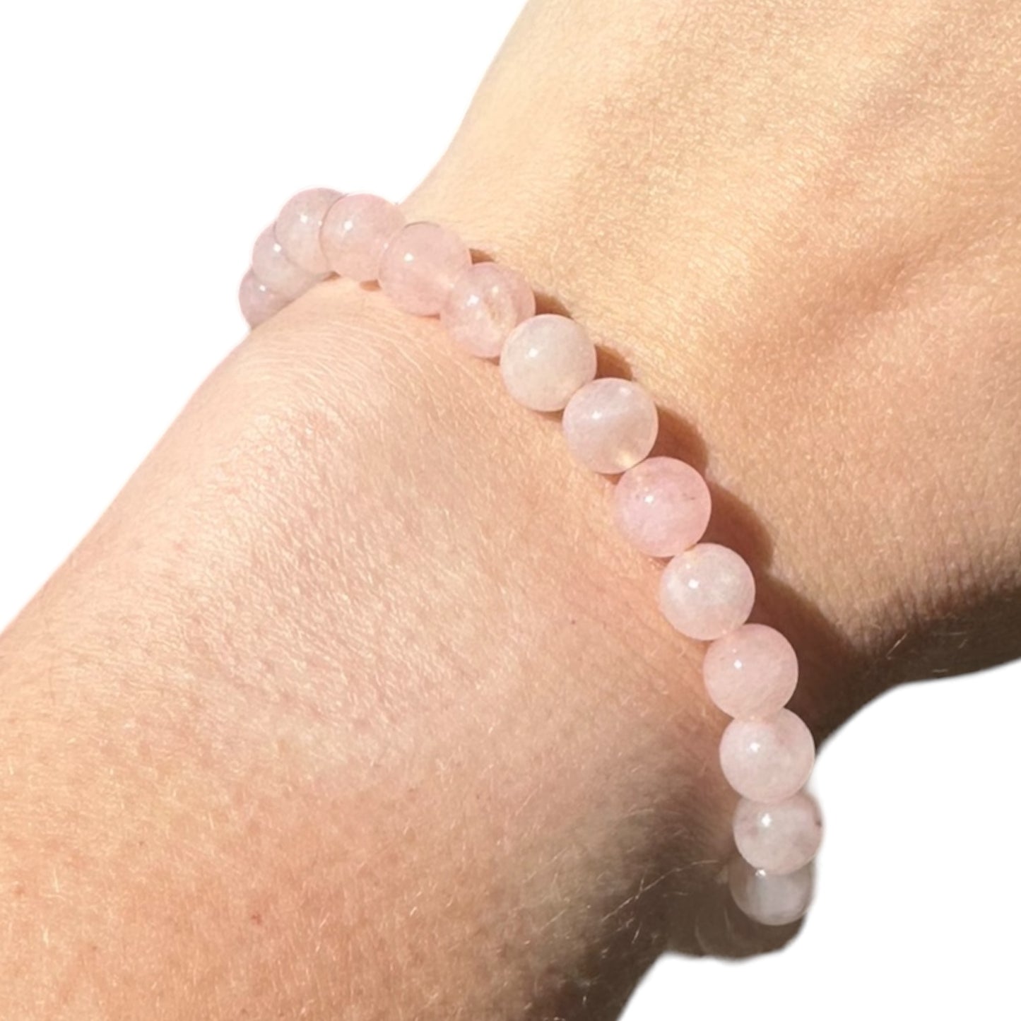 Rose Quartz Beaded Elastic Crystal Bracelet