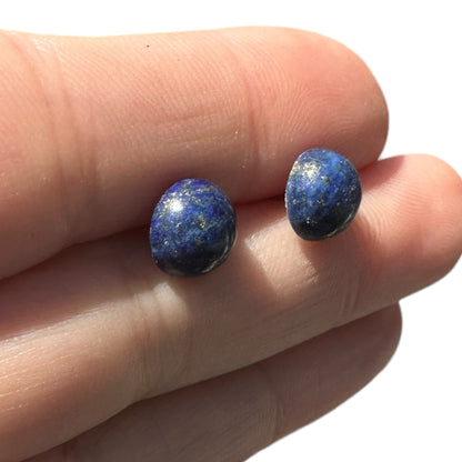 8MM Hypoallergenic Lapis Lazuli Crystal Earring Studs