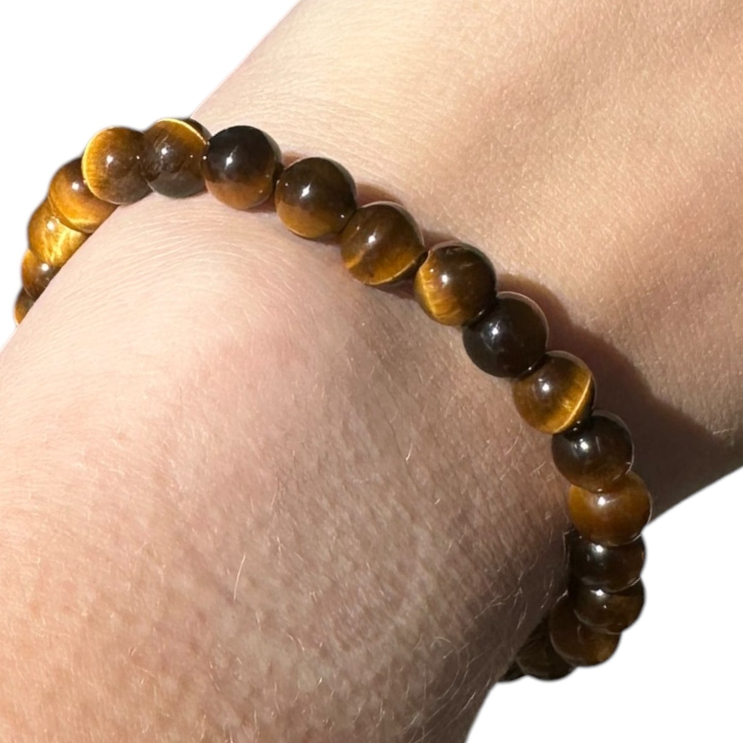 Tiger's Eye Beaded Elastic Crystal Bracelet