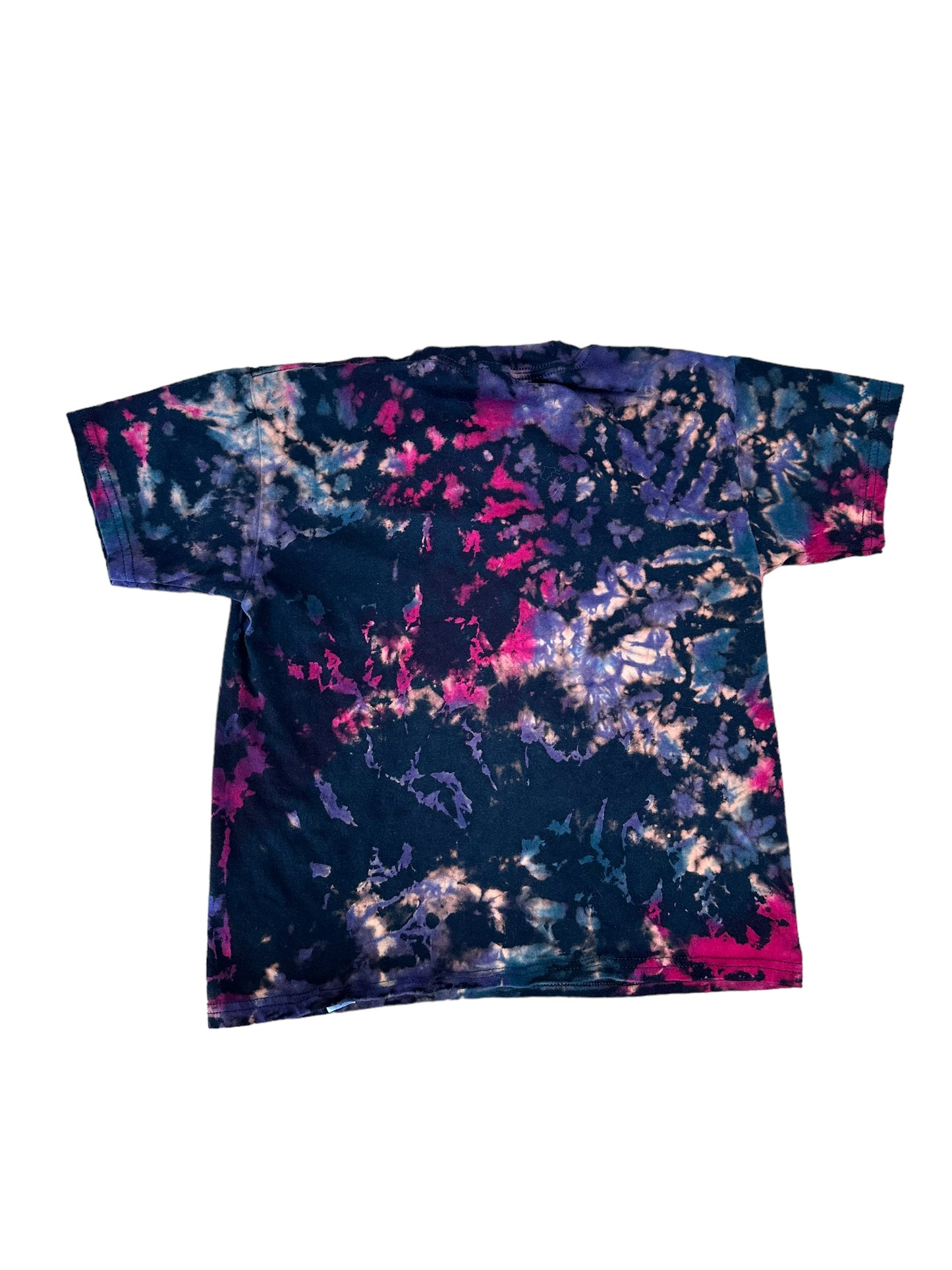 Youth Small Blue Pink and Purple Reverse Scrunch Tie Dye Shirt