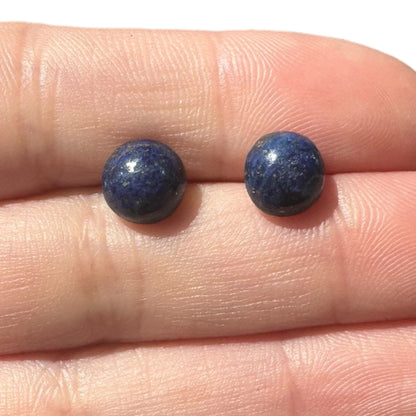 8MM Hypoallergenic Lapis Lazuli Crystal Earring Studs