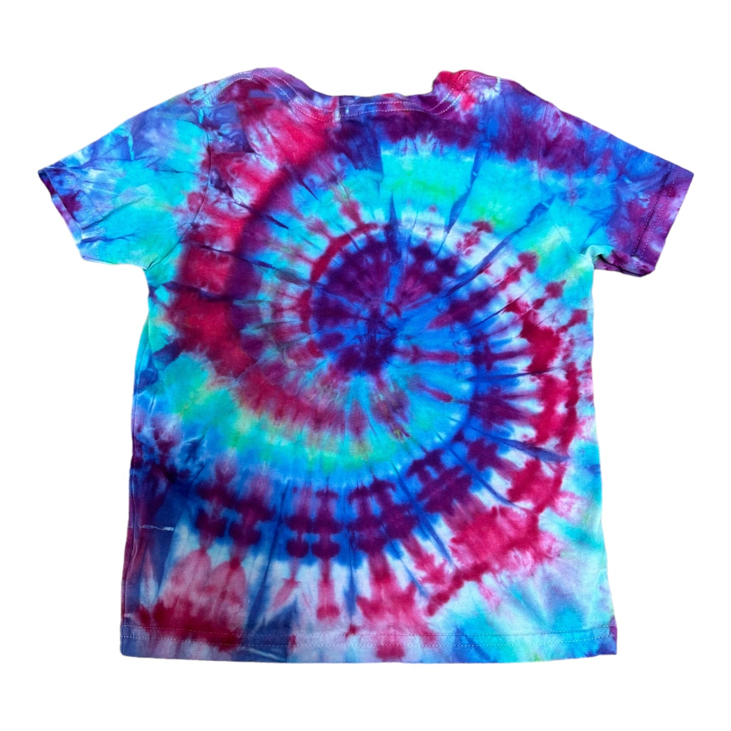 Toddler 4T Blue Green Pink and Purple Spiral Ice Dye Tie Dye Shirt