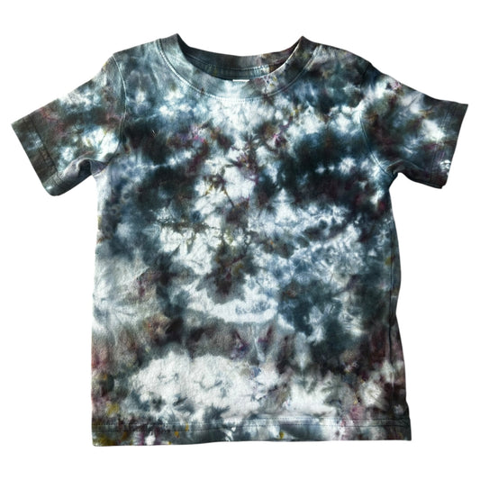 Toddler 2T Black and Gray Scrunch Ice Dye Tie Dye Shirt