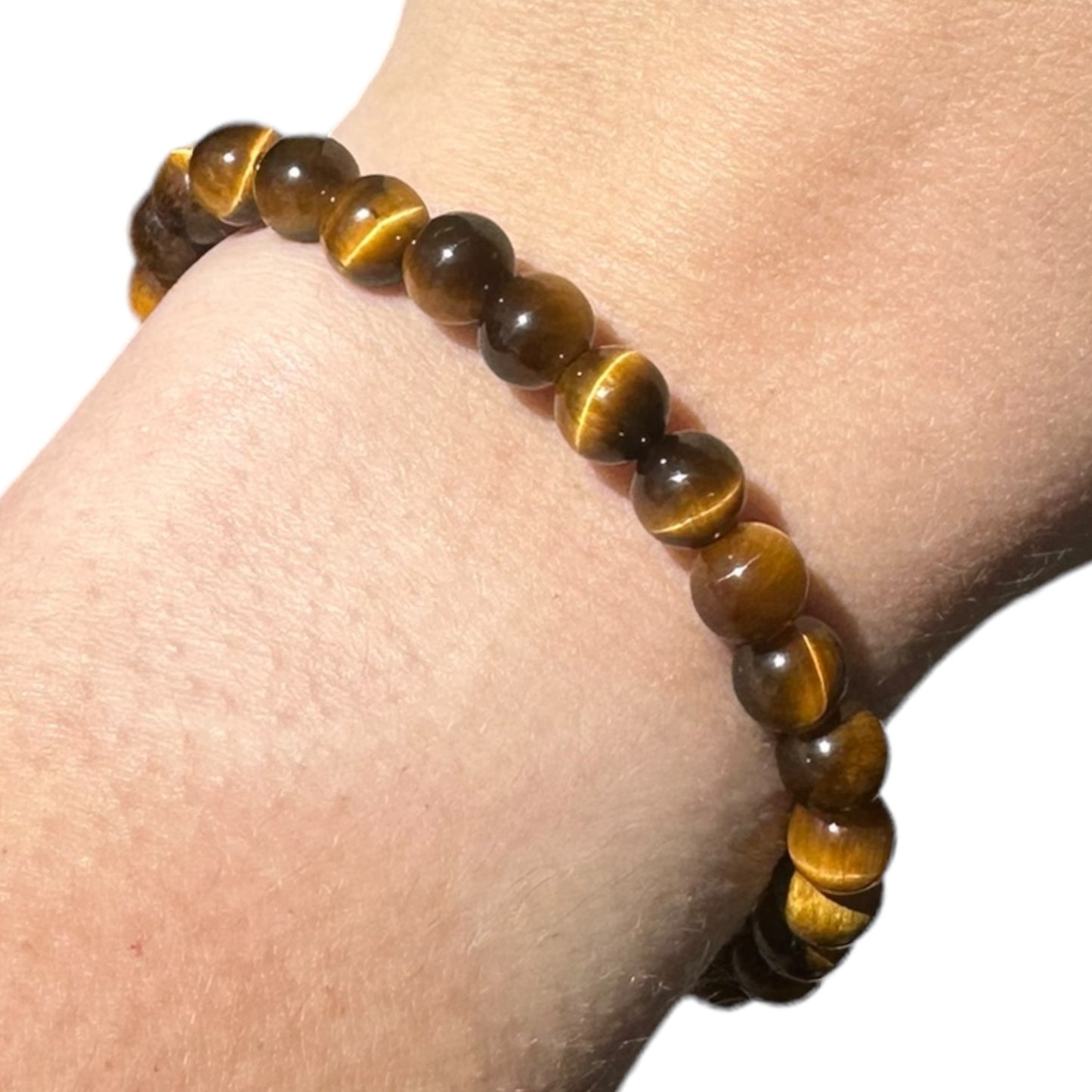 Tiger's Eye Beaded Elastic Crystal Bracelet