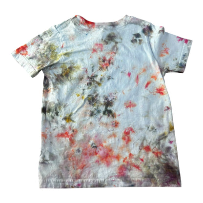 Toddler 3T Brown Red Purple and Green scrunch Ice Dye Tie Dye Shirt