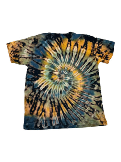 Toddler 4T Blue Yellow and Green Spiral Reverse Tie Dye Shirt